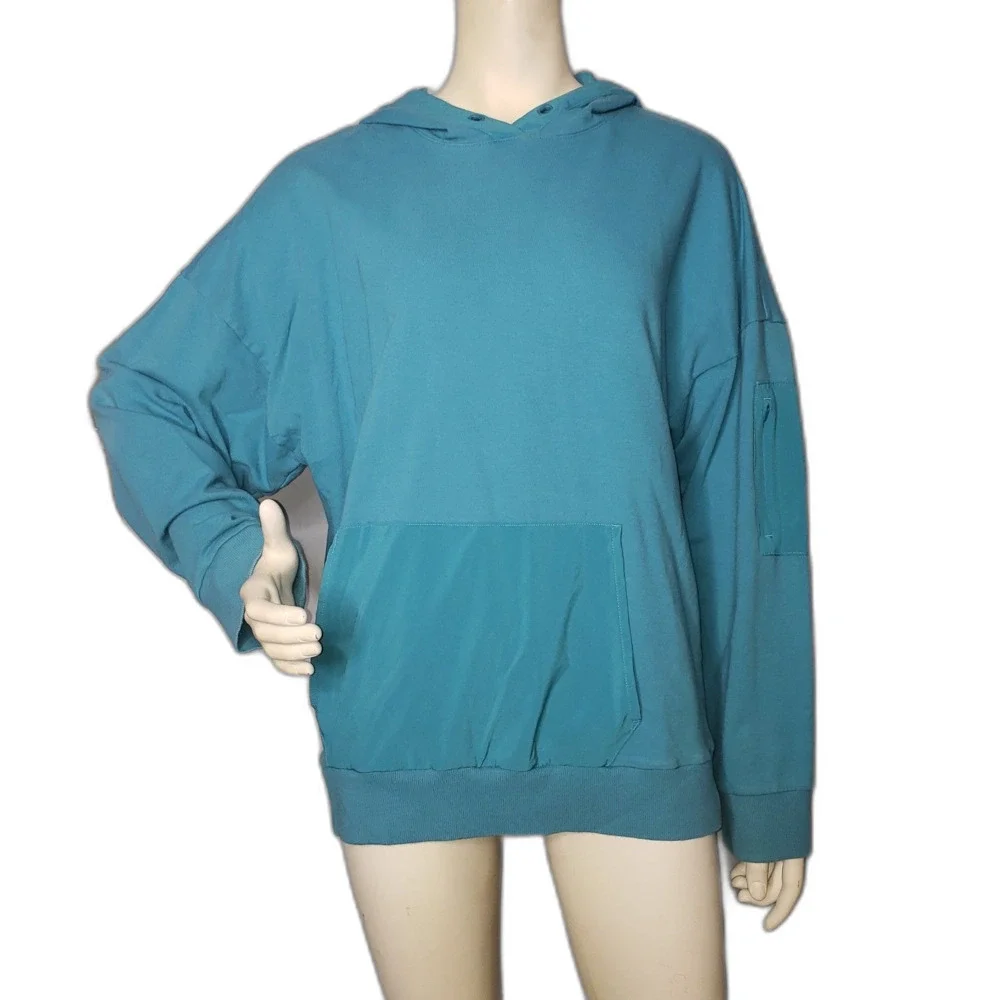 ALL IN MOTION Blue Oversized Lightweight Hooded Sweatshirt Womens Size Medium